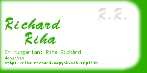 richard riha business card