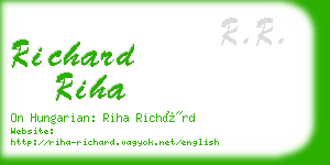 richard riha business card